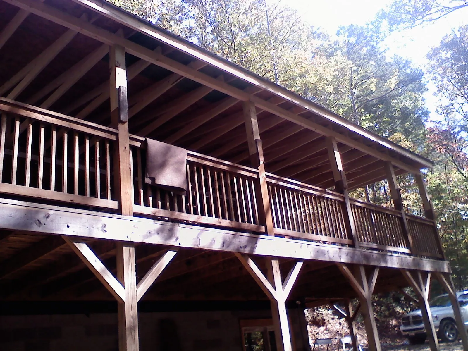 Timber framing under a new elevated porch and deck — Roof Leak Repair in Grubville by Roofing Brothers